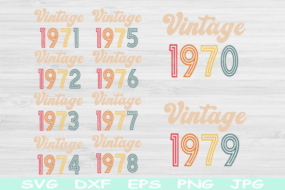 50th Birthday Svg, 1970-1979 Vintage