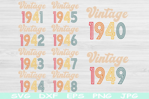 80th Birthday Svg, 1940-1949 Vintage