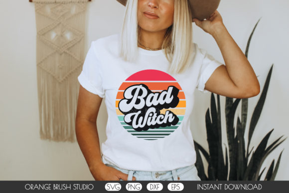 Bad Witch SVG Cut File. Retro Witch SVG