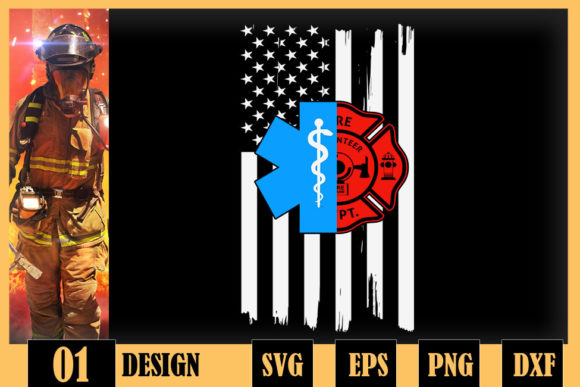 EMT Firefighter American Flag Distressed Review