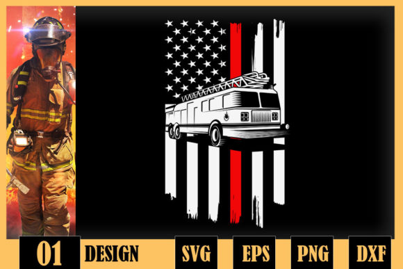 Fireman American Flag Thin Red Line