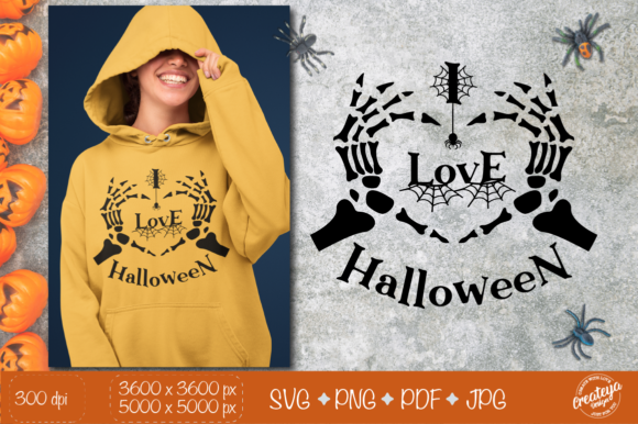 Halloween SVG with Skeleton Hands SVG