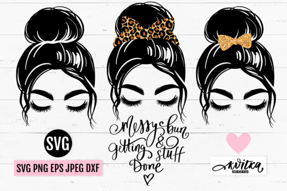 Messy Bun Hair SVG, Messy Bun Bundle