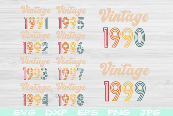 Vintage 1990-1999 30th Birthday Svg